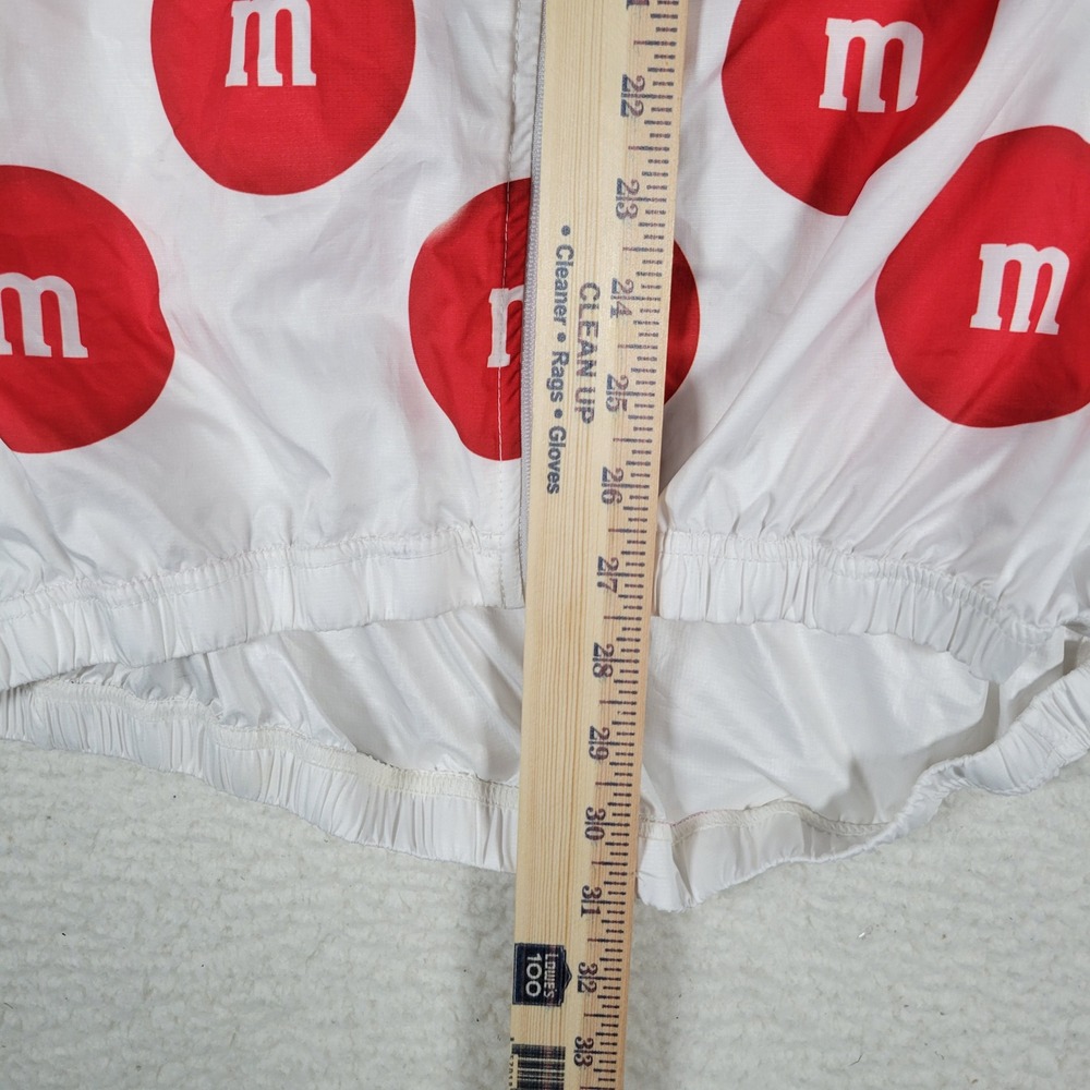 M&M's Shell Jacket Mens 2XL White Red All Over Print Logo Full Zip Windbreaker - Picture 2 of 12